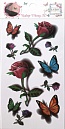 LUKKY FASHION набор тату 3D, бабочки, розы,  9х18см