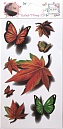 LUKKY FASHION набор тату 3D, бабочки, листья, 9х18см