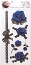LUKKY FASHION набор тату 3D, синие розы, 9х18см
