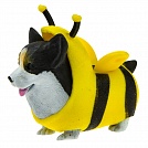 1toy Прокачка для собачки, Корги-пчелка, тянущаяся собачка в костюмчике, 10см, пакет с окном