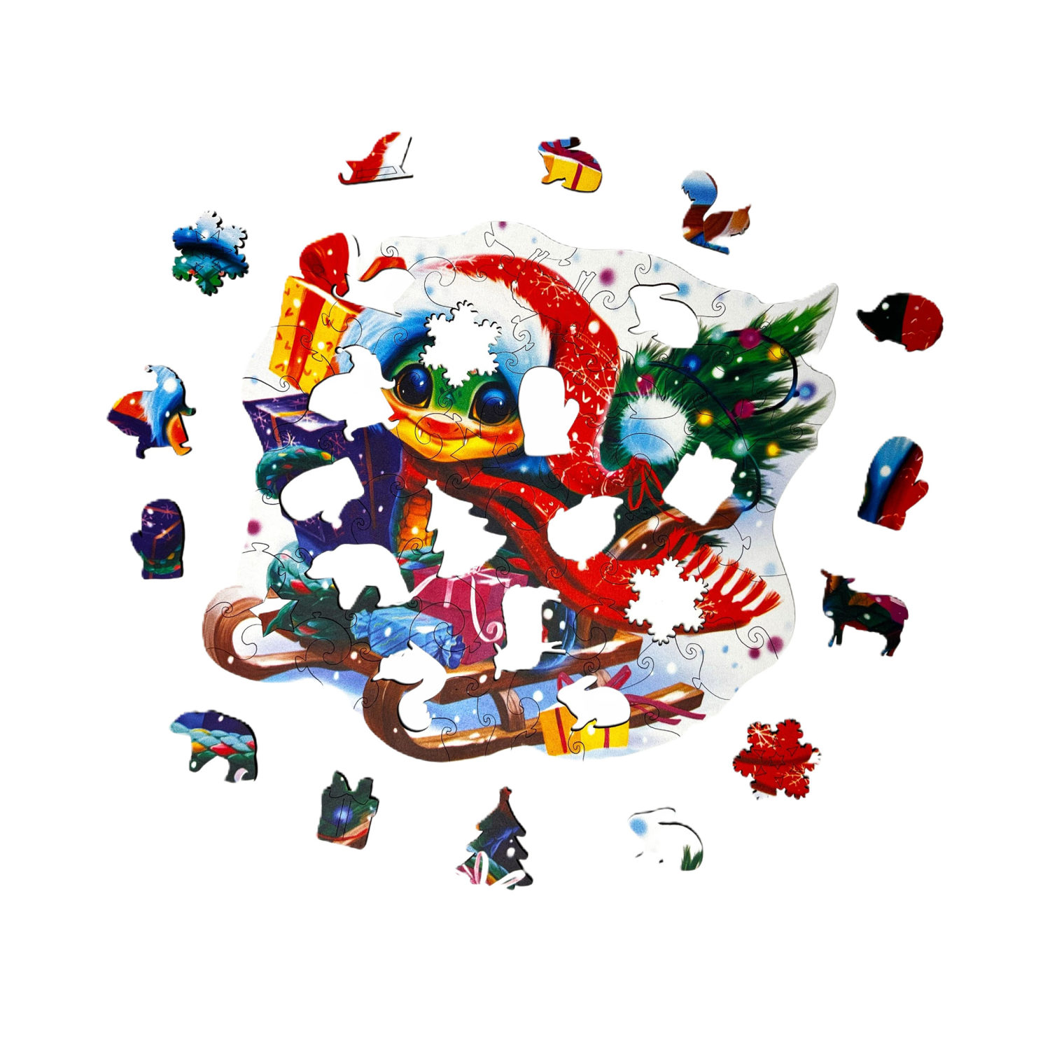 Деревянные пазлы Collection Animation Змея на санках, 70 деталей, 29х26 см, 7+