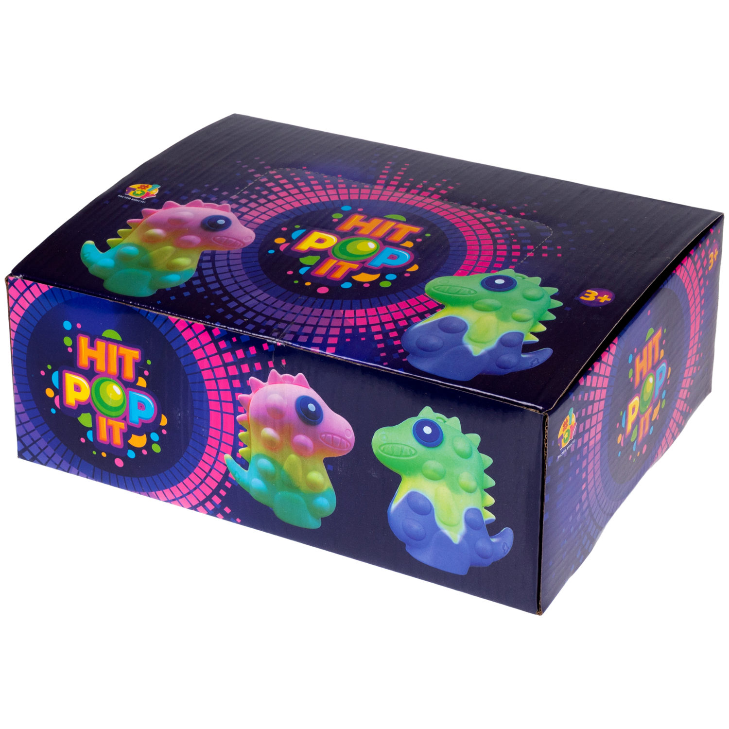 1toy Жмяка Hit Pop It "Динозавр" 9,5х9х4,2 см, 4 вида в ассортименте