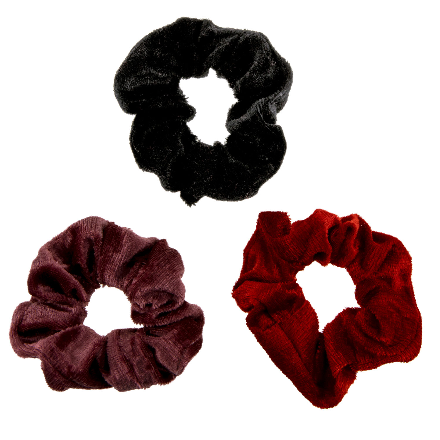 Lukky Fashion резинки текстильные, бархат, 3 шт (черный, красный, темно-розовый)