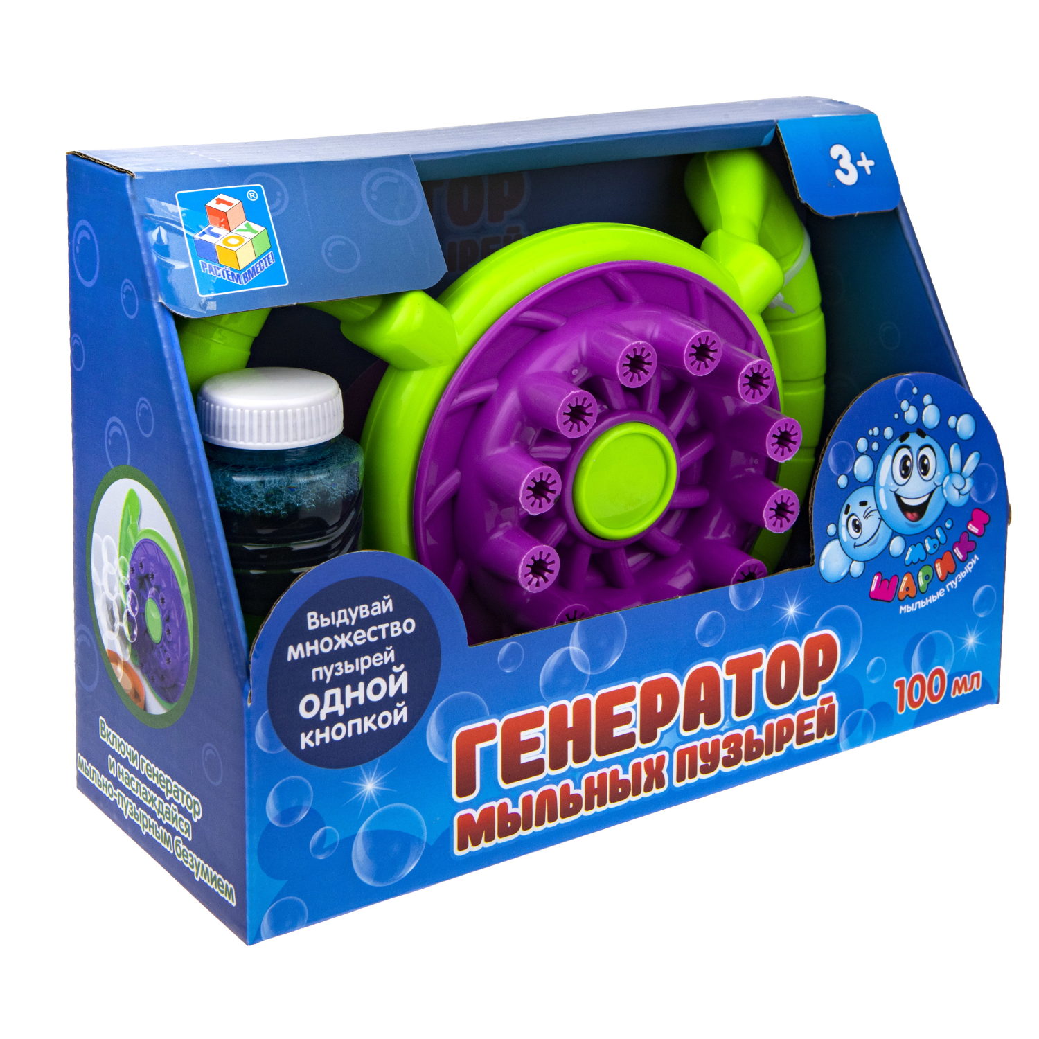 Мыльные пузыри 1TOY Мы-шарики! игрушка на батарейках руль 100 мл