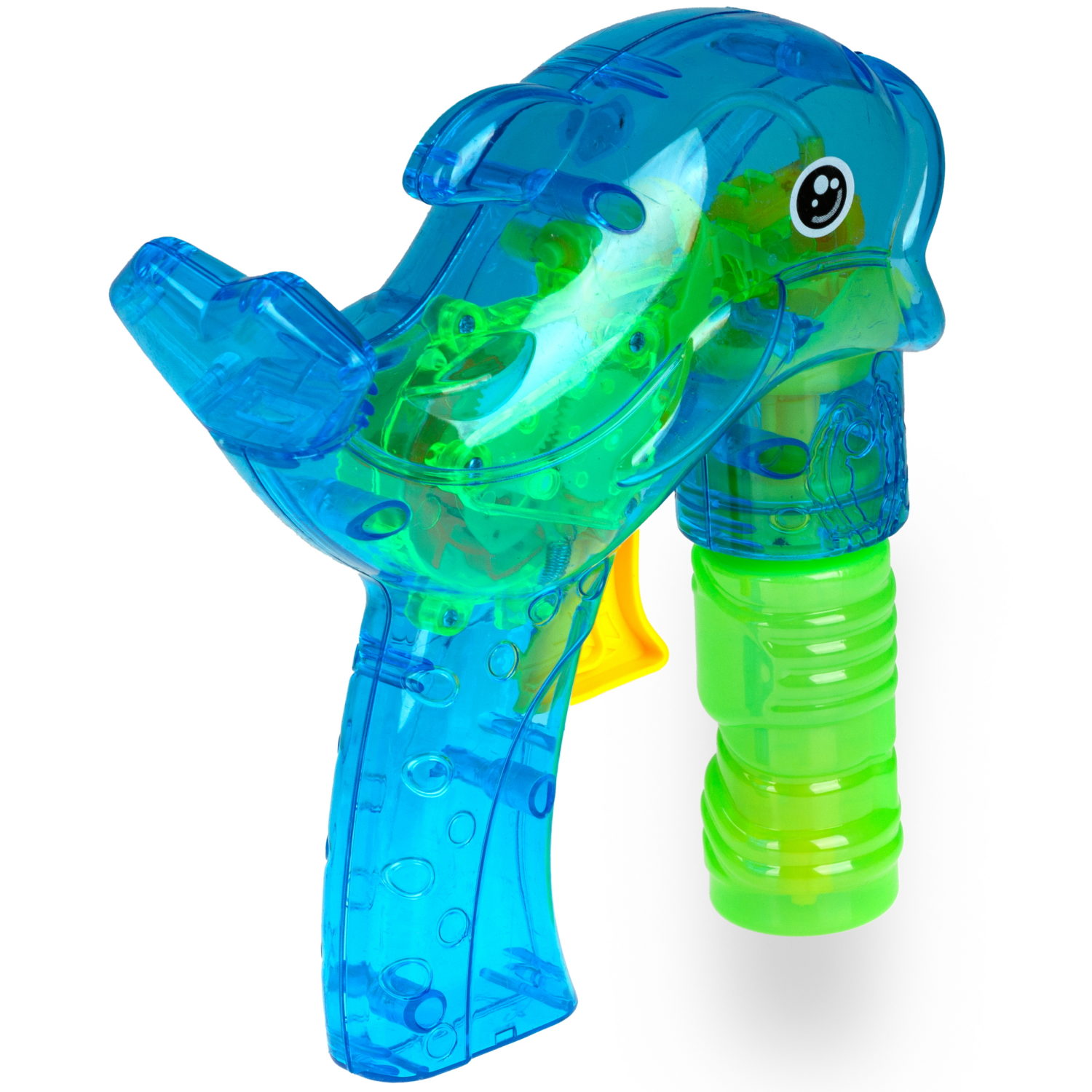 Пистолет для пускания мыльных пузырей 1TOY Мы-шарики! в виде дельфина, со световыми эффектами, 2*50 мл