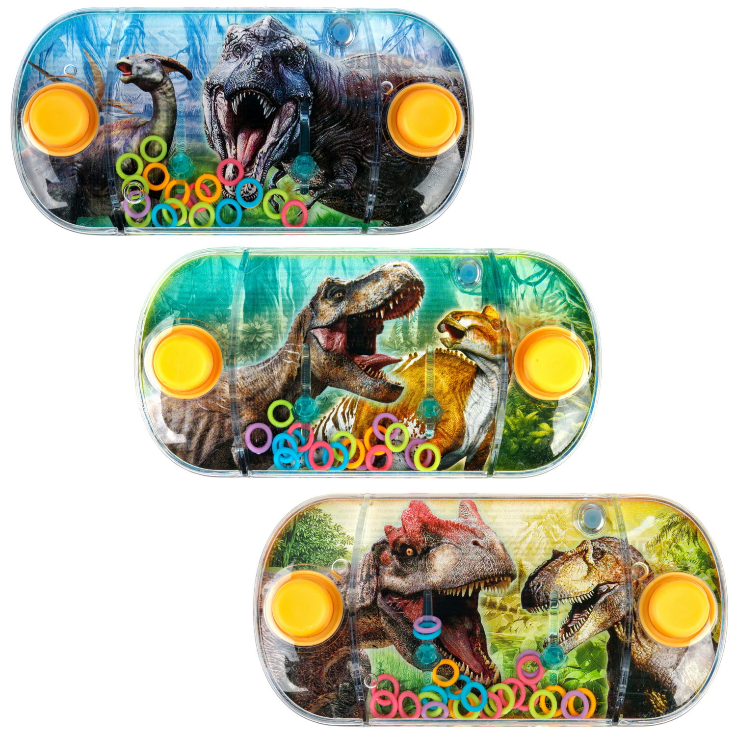 Водный тетрис 1TOY Игра с водой Насади колечки Динозавры, 12х6х2,3 см, 3 вида