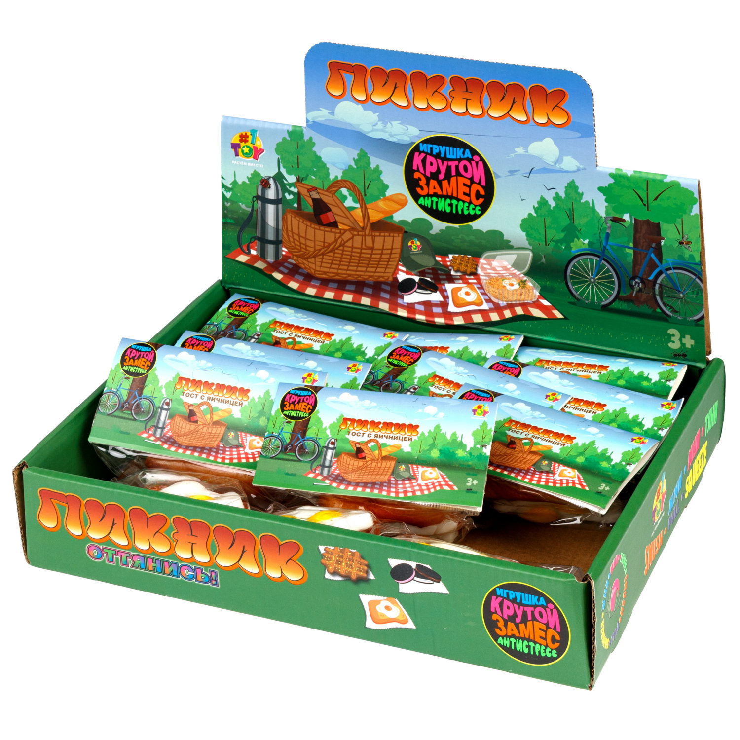 Игрушка-антистресс 1TOY Крутой замес «Тост с яичницей»