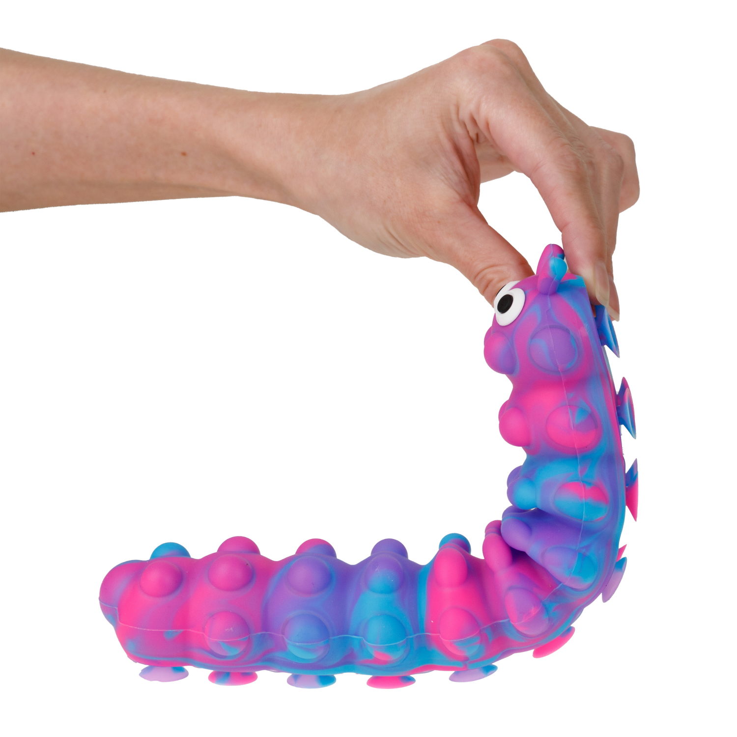 1toy Жмяка Hit Pop It "Гусеница" на присосках 26,5х4,8х3,8 см, 4 вида, 12 шт. в д/б