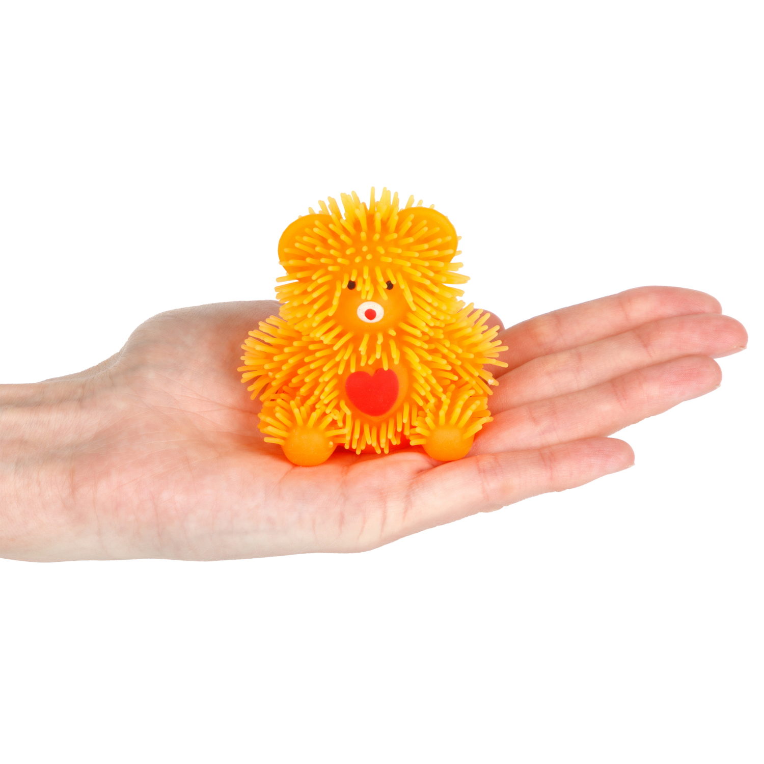 Игрушка-антистресс для рук 1toy Йо-Ёжики, оранжевый "Медвежонок" 8 см, со светом