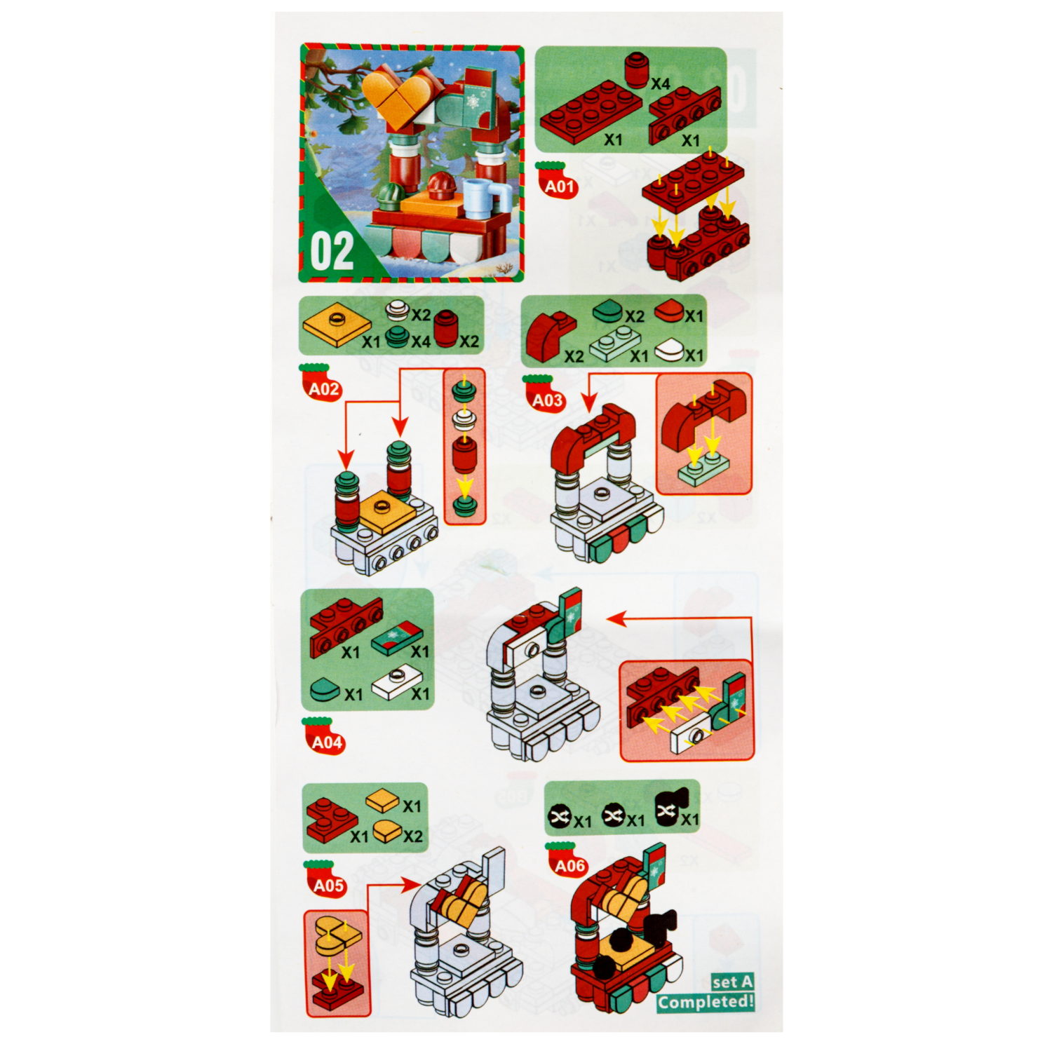 Конструктор 1TOY Blockformers "Рождество" 12 видов,  от 22 до 46 деталей