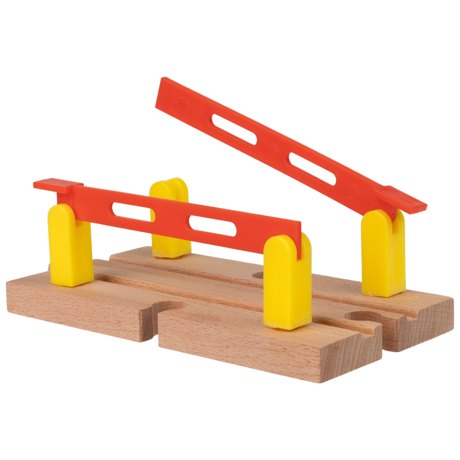 Деревянная железная дорога 1TOY GOODOK "Осторожо, переезд!" с электропоездом и аксессуарами, 35 деталей