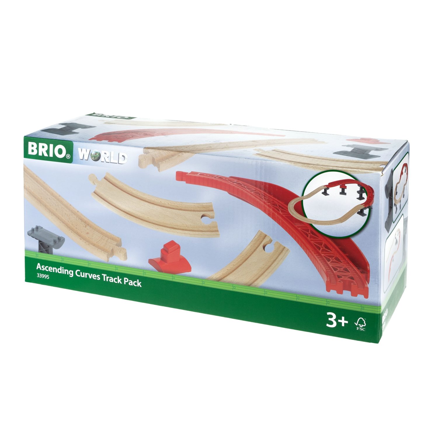 Рельсы для деревянной железной дороги BRIO Ascending Curves, 16 элементов