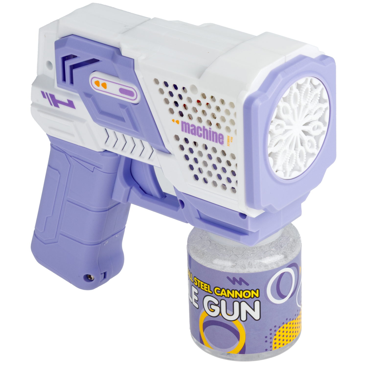 1toy Мы-шарики! игрушка для пуск. мыл. пуз. на бат. Бластер 15*16 см со свет эфф, 1* 90 мл, коробка, фиолет