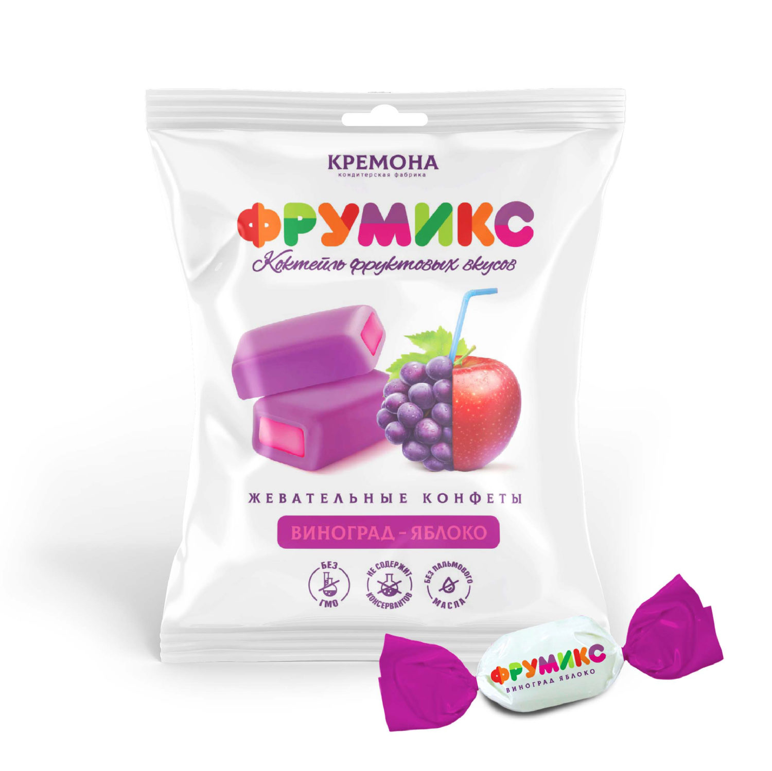 ФРУМИКС Жевательные конфеты виноград/яблоко, 45г х 16