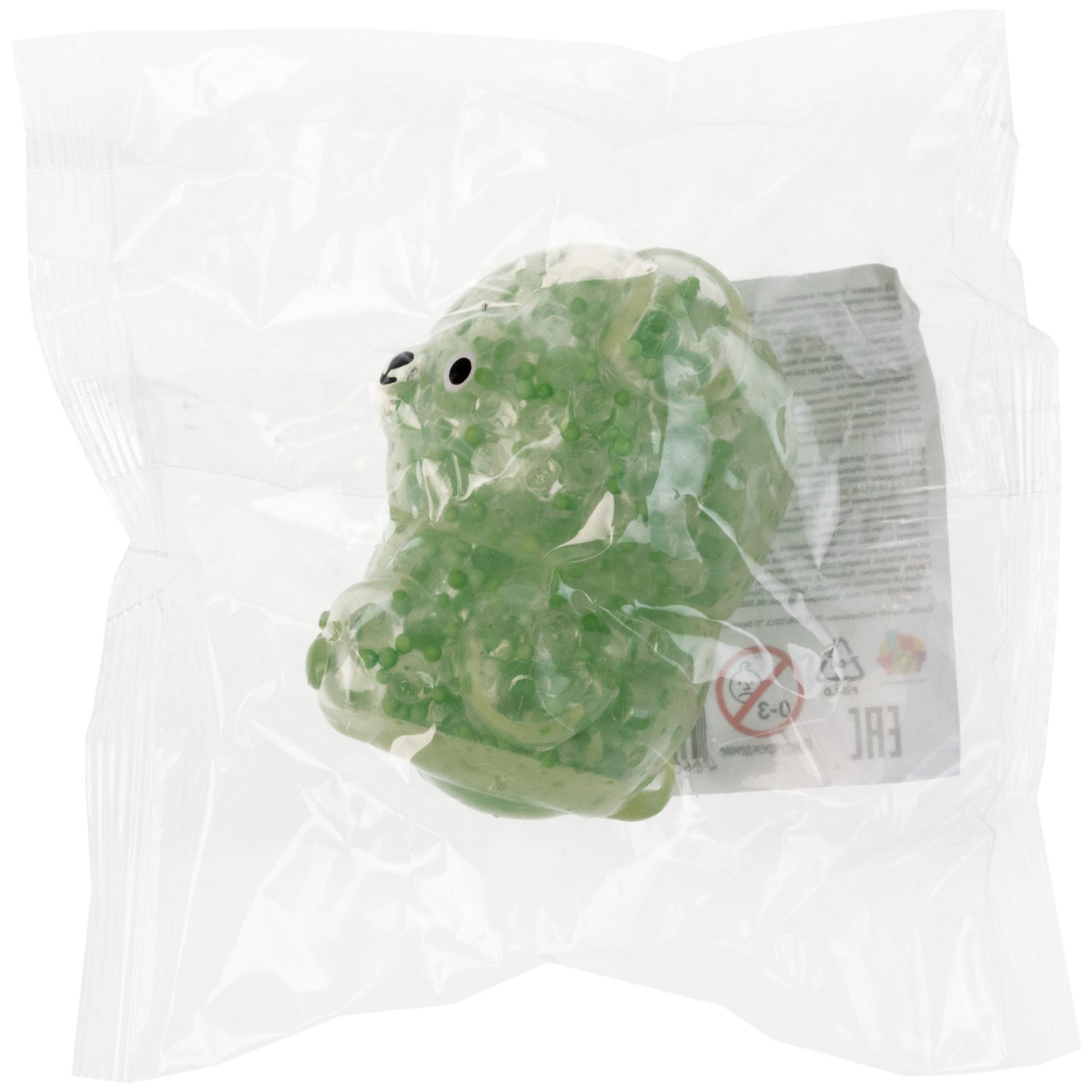 1toy Жмяка, "Медвежонок" с мелкими шариками 6х4,5х5 см, 4 вида в ассортименте