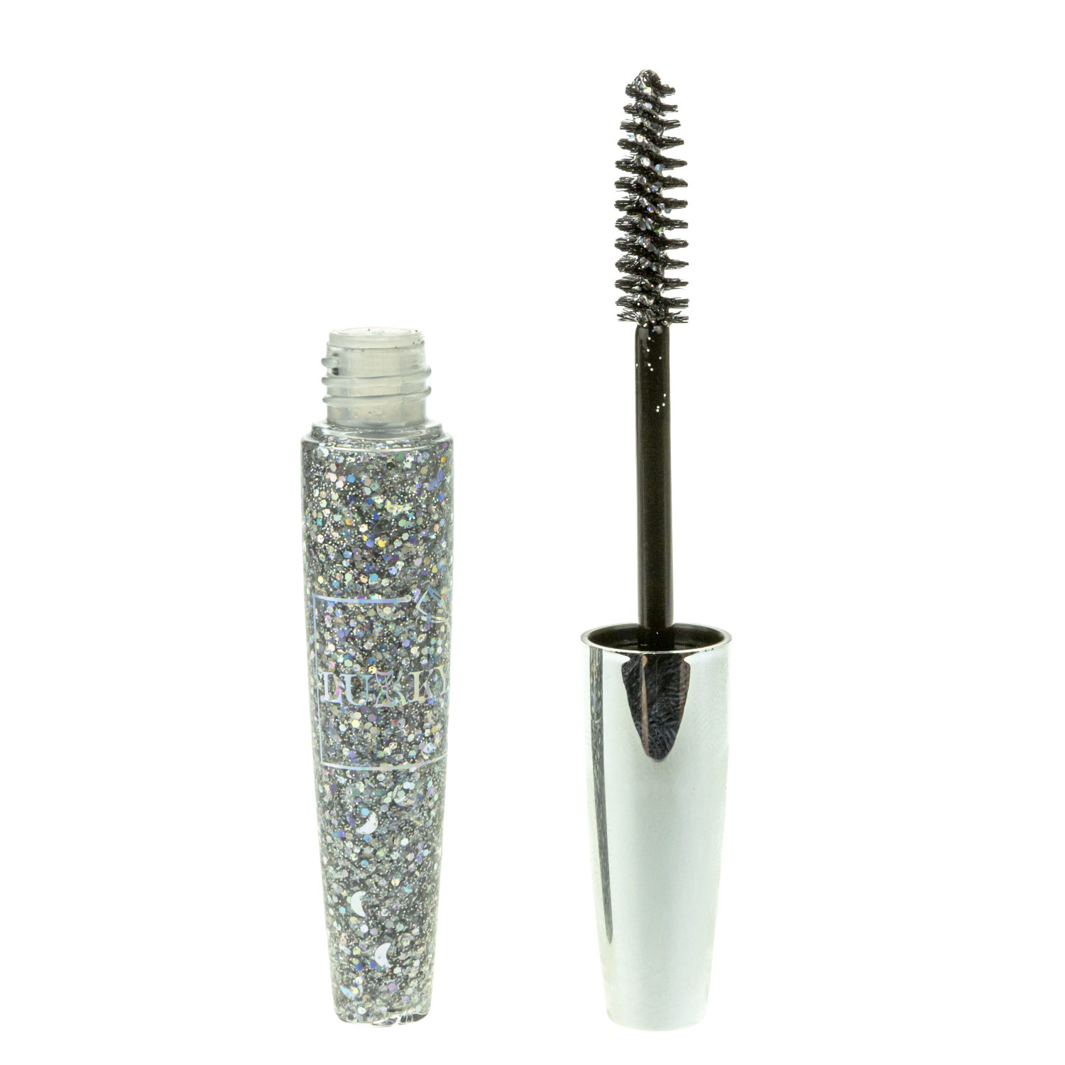  Детская тушь для волос LUKKY с крупными голографическими блёстками разной формы, гель-глиттер для волос серебро