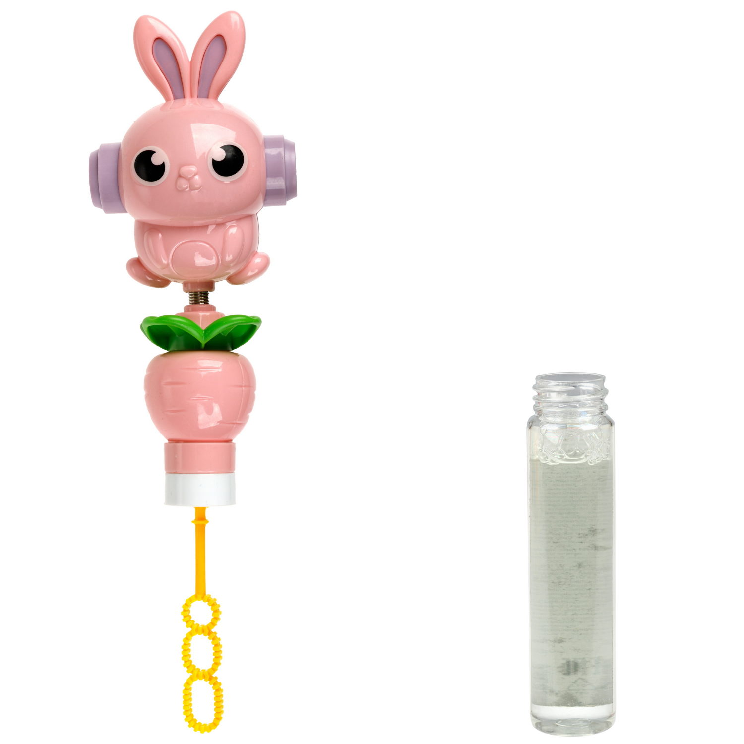 Мыльные пузыри с игрушкой-качалкой 1TOY Мы-шарики! Заяц, 40 мл, 3 цвета в ассортименте