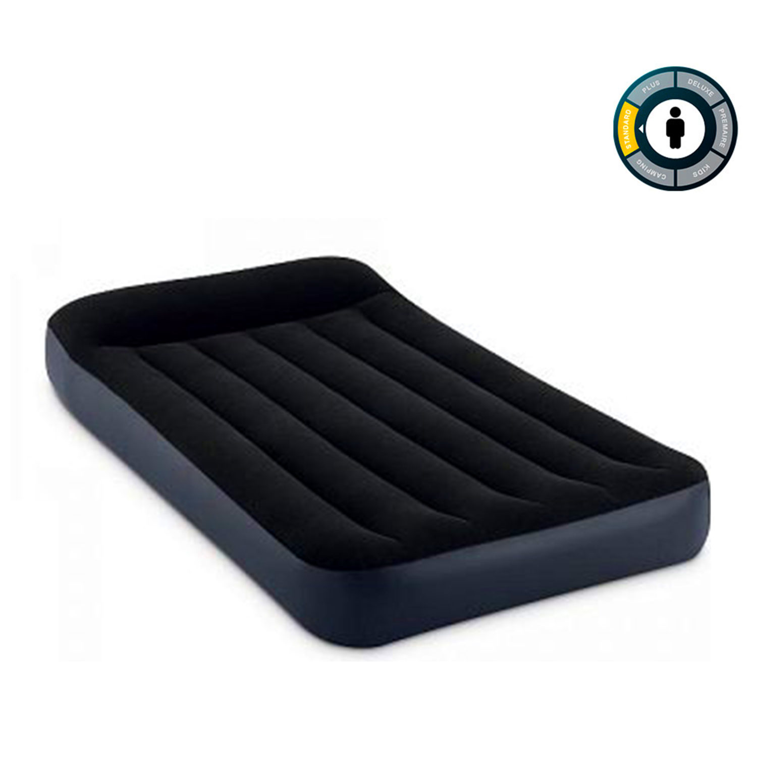 Надувной матрас односпальный со встроенным насосом Intex Интекс надувная кровать для сна, для дома, в палатку