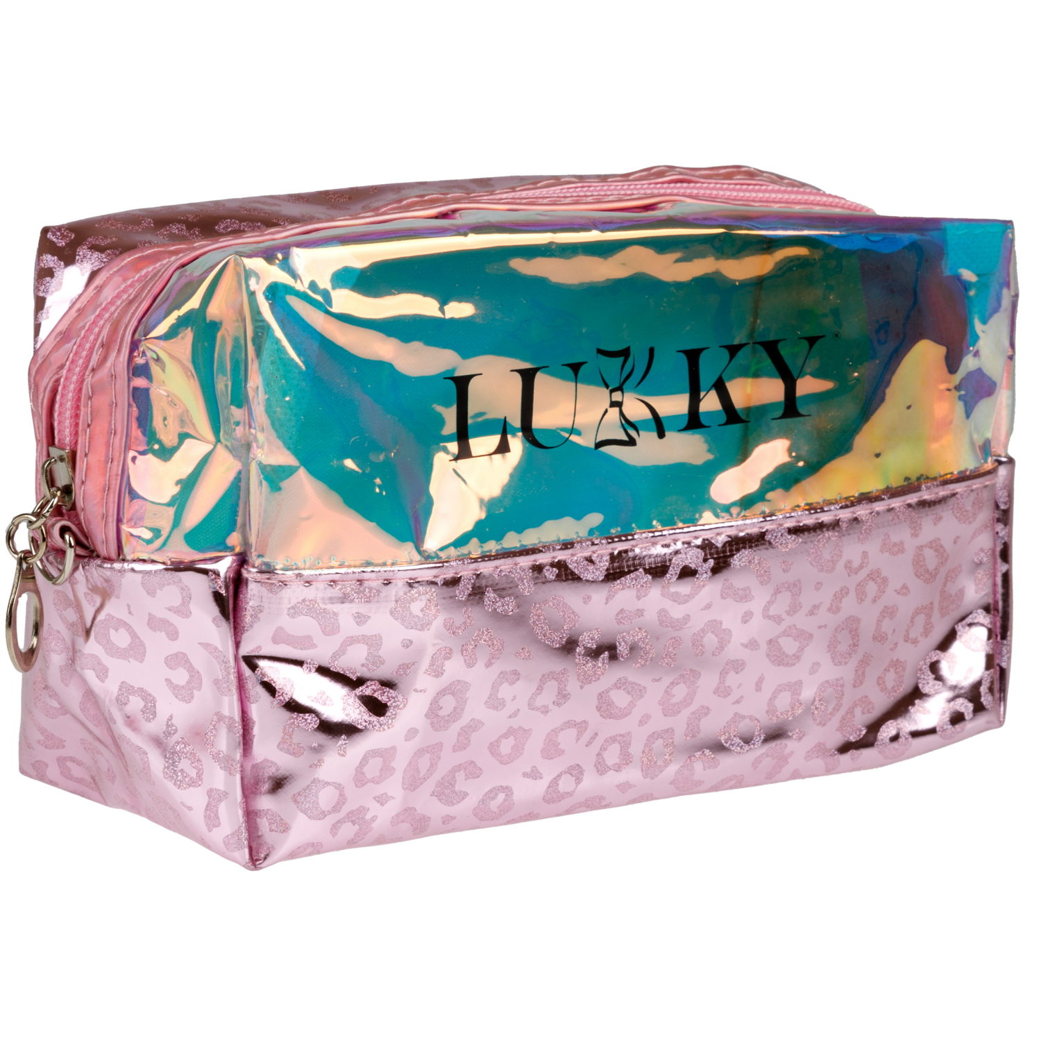 Косметичка блестящая,с леопардовым принтом Lukky Shiny Leo, 18*10*7 см