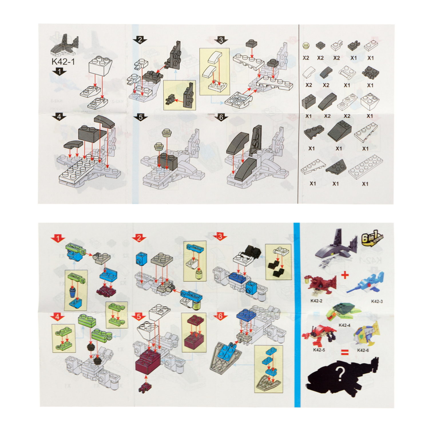 Конструктор 1TOY Blockformers "Океан", 6 видов, из 6 шт. собирается большой кит, 1 шт.