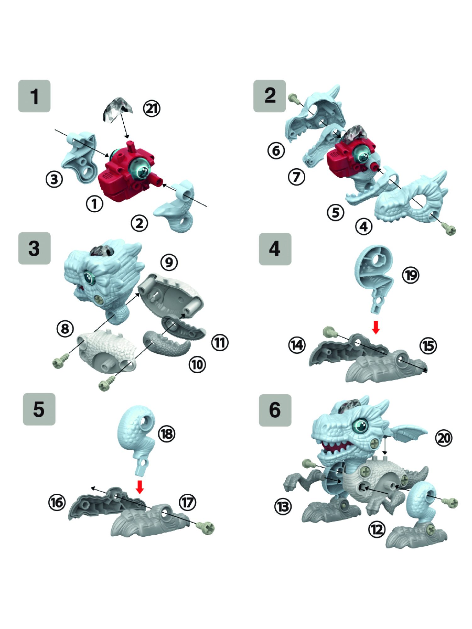 Интерактивная игрушка динозавр 1toy RoboLife Птеранодон, детская, музыкальная, конструктор, робот, со световыми эффектами, для девочек и мальчиков