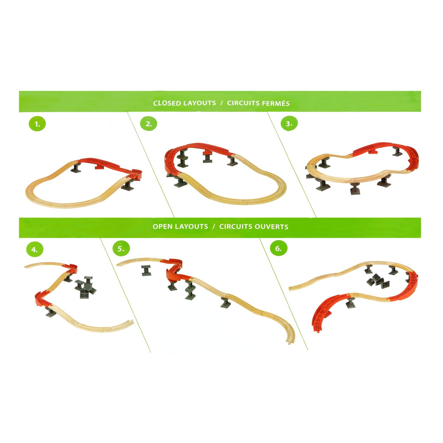 Рельсы для деревянной железной дороги BRIO Ascending Curves, 16 элементов