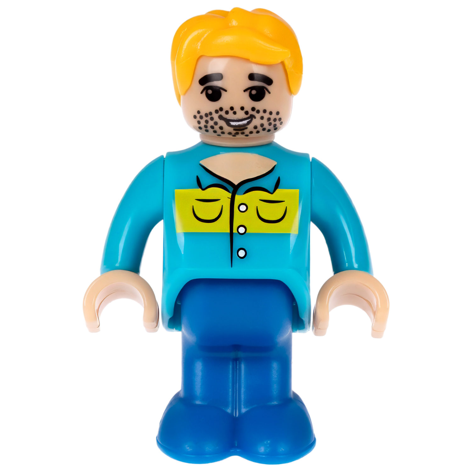 Деревянная железная дорога 1TOY GOODOK с электропоездом на пульте управления, 49 элементов