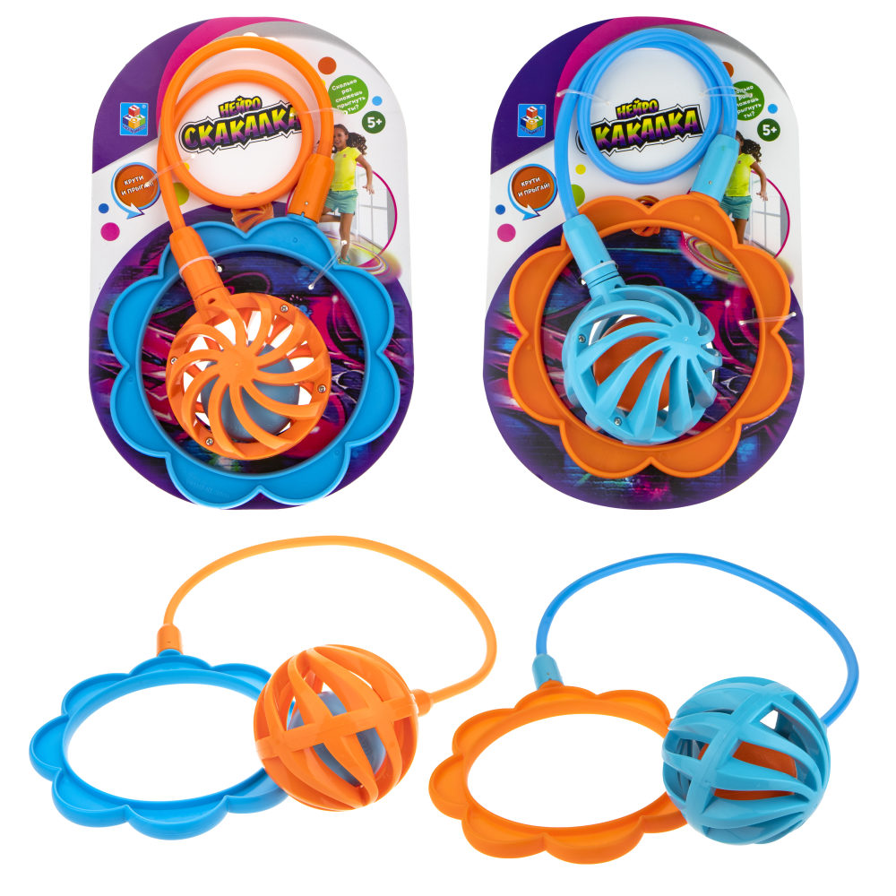 Нейроскакалка 1TOY скакалка детская на ногу, 85 см