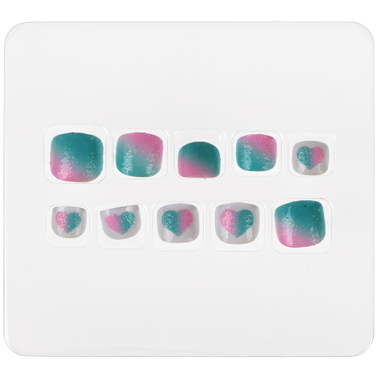 Набор накладных ногтей на клеевой основе Lukky Нэйл-Арт Pedicure style #4, Aquarelle, 3-10 лет