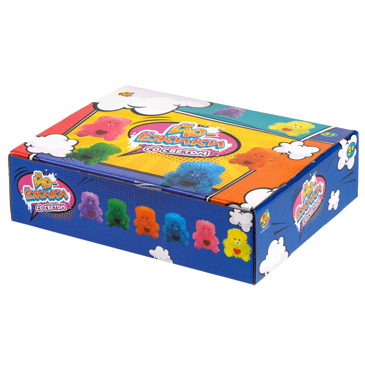 Игрушка-антистресс для рук 1toy Йо-Ёжики, "Медвежонок" 8 см, со светом, 6 видов в ассортименте