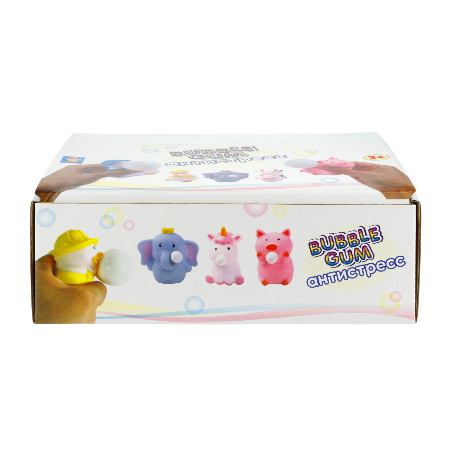 1toy Bubble Gum-антистресс "Уточки" 6,5х6,5х5 см, 4 вида в асс., 12 шт. в д/б