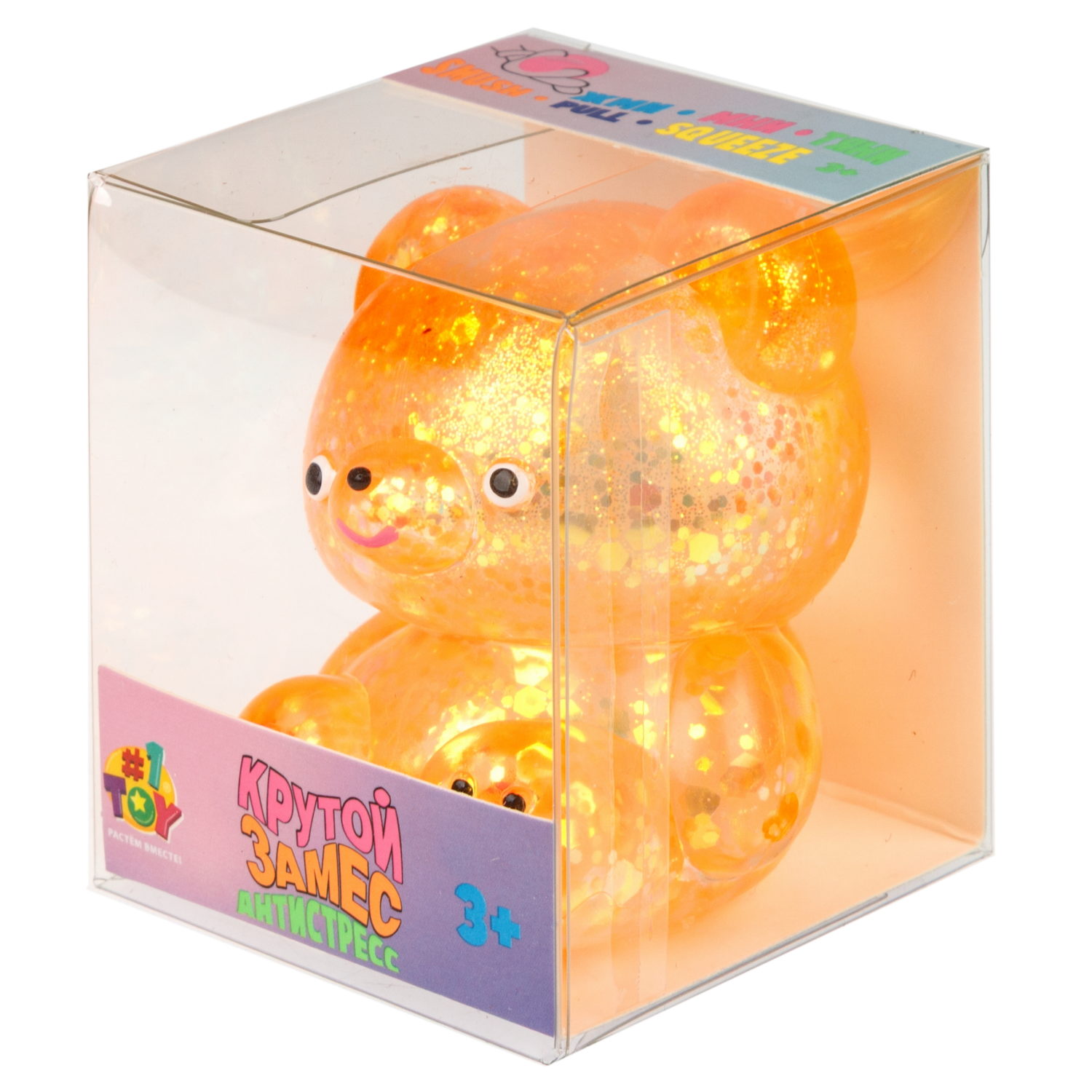 Антистресс-игрушка 1TOY Крутой замес Супергель Медведь,  в ассортименте, 9х8х5 см