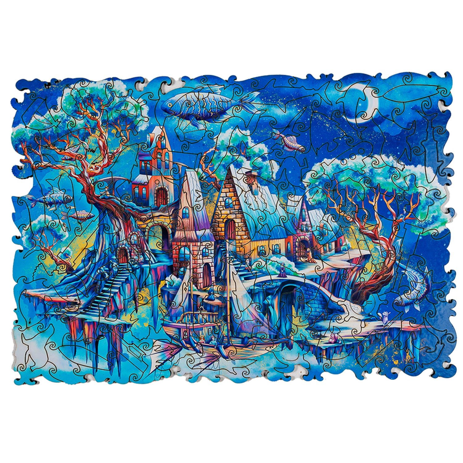 Деревянные пазлы Collection Animation Летающий город, 150 деталей, 28,7х20 см