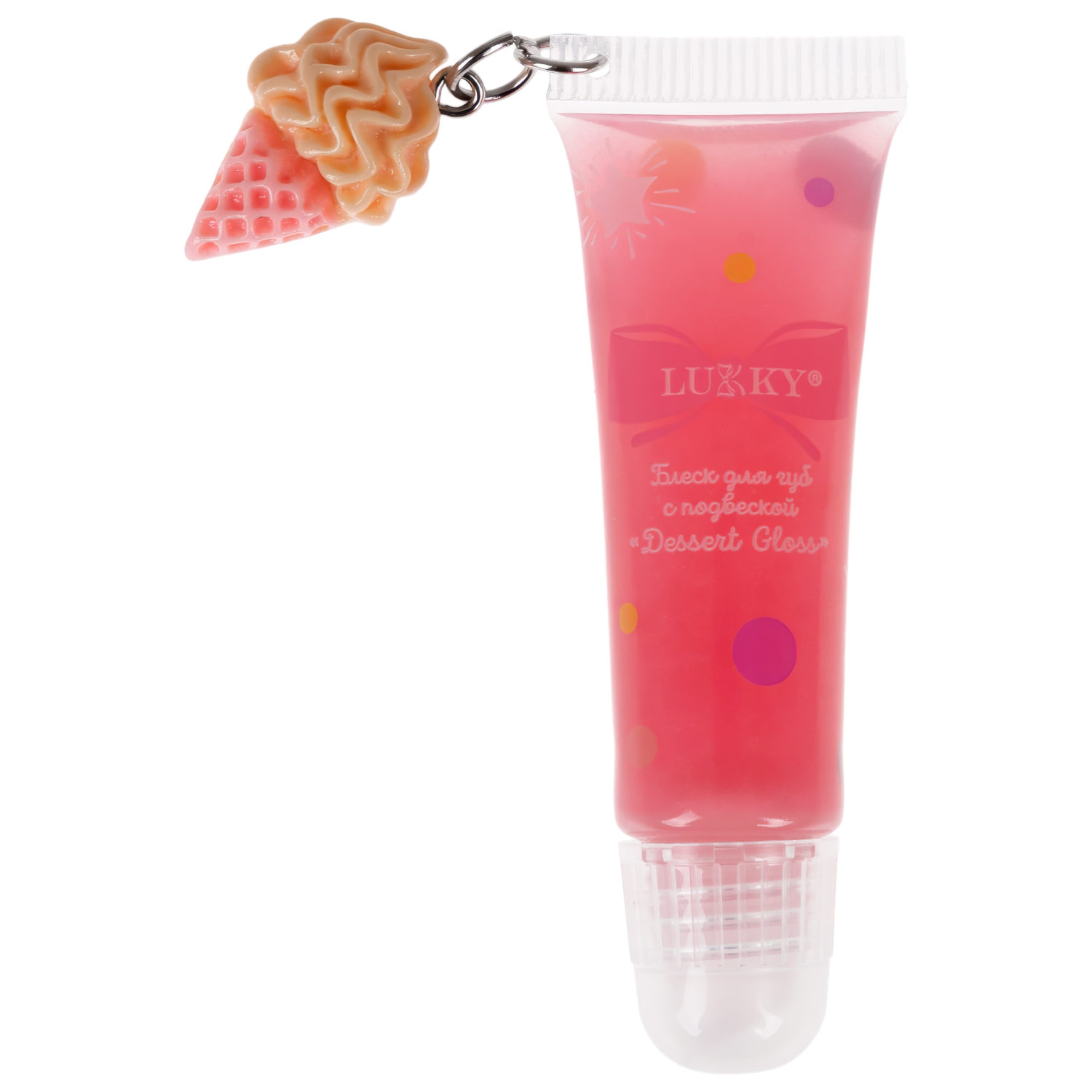 Глянец для губ Lukky Dessert Gloss, с ароматом конфет, нежно-коралловый, 6 мл
