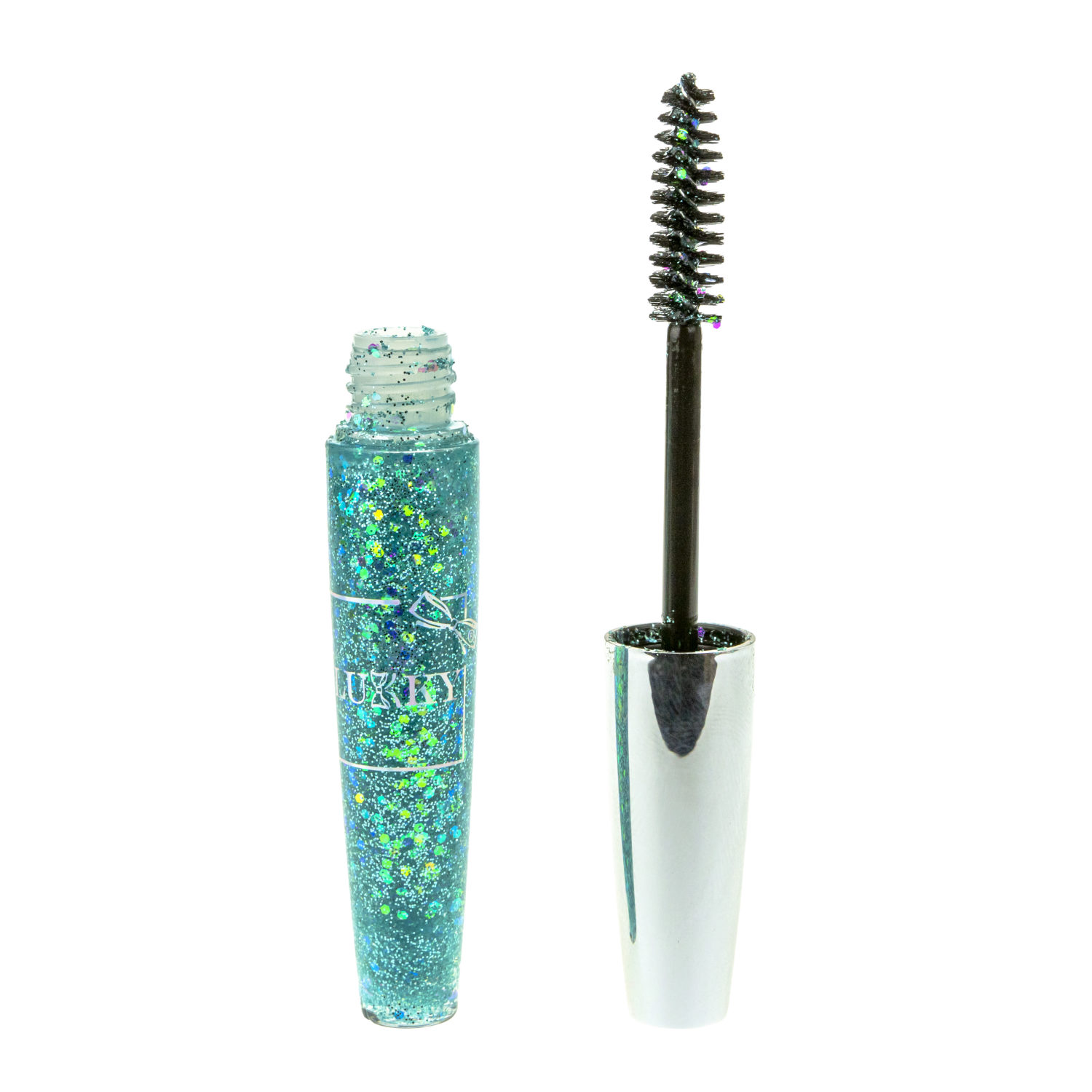  Детская тушь для волос LUKKY с крупными голографическими блёстками разной формы, гель-глиттер для волос, цвет морской волны