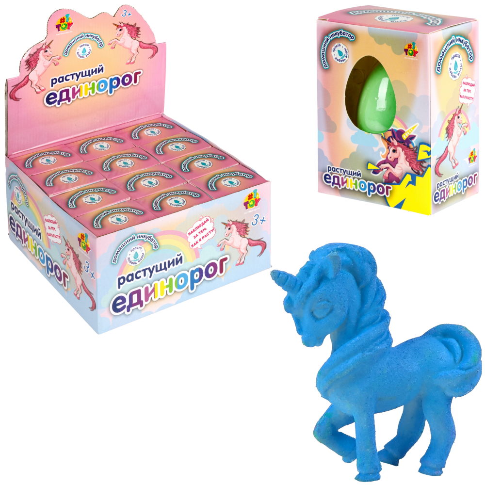Набор для выращивания 1TOY Домашний инкубатор, растущая игрушка Единорог