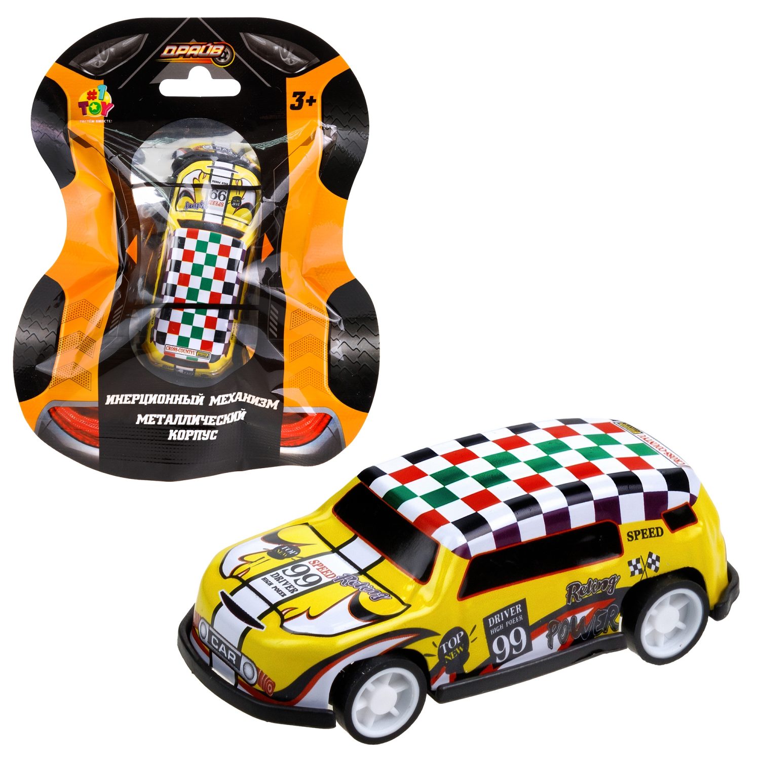 1toy Драйв Микромашинка, металлическая, инерционная, в ассортименте 92 вида