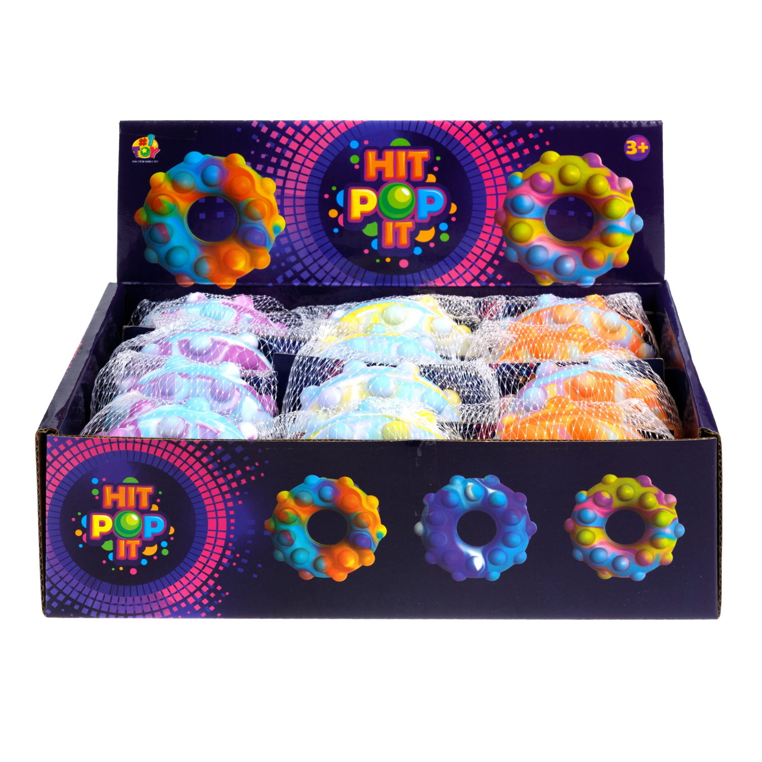 1toy Жмяка Hit Pop It "Пончик" 7 см, 3 вида в асс.