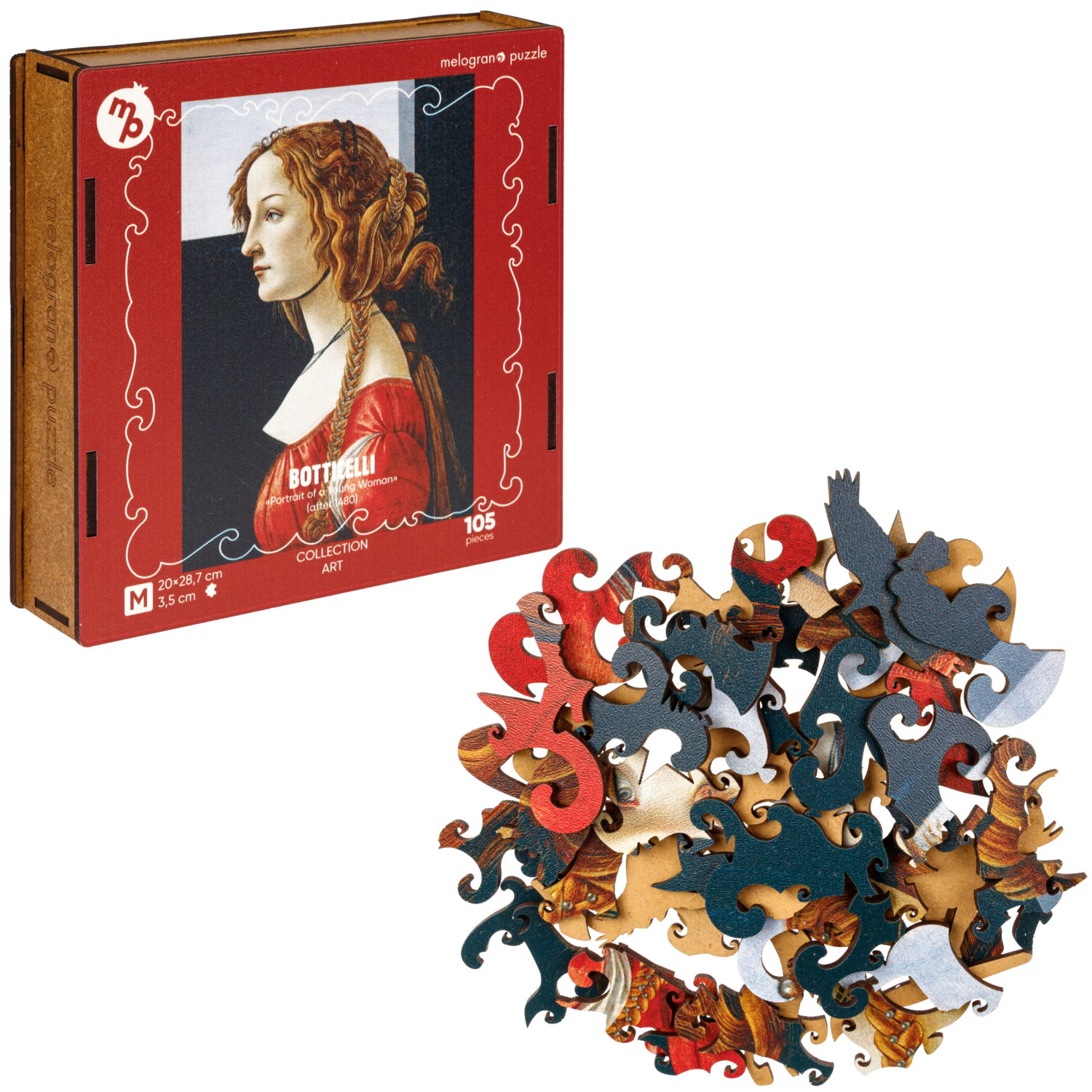 Деревянные пазлы Collection Art Боттичелли Портрет молодой женщин, 105 деталей