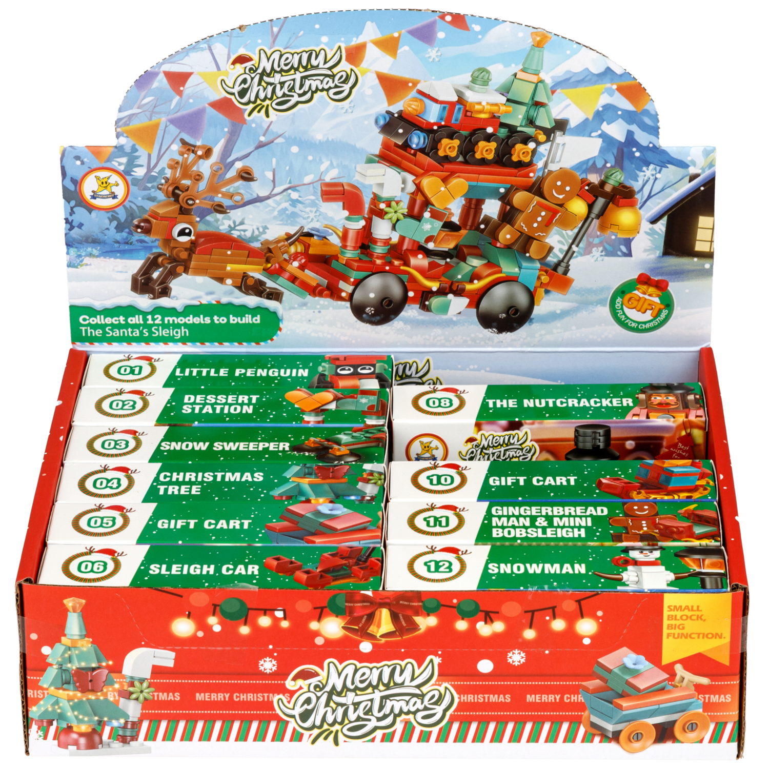 Конструктор 1TOY Blockformers "Рождество" 12 видов,  от 22 до 46 деталей