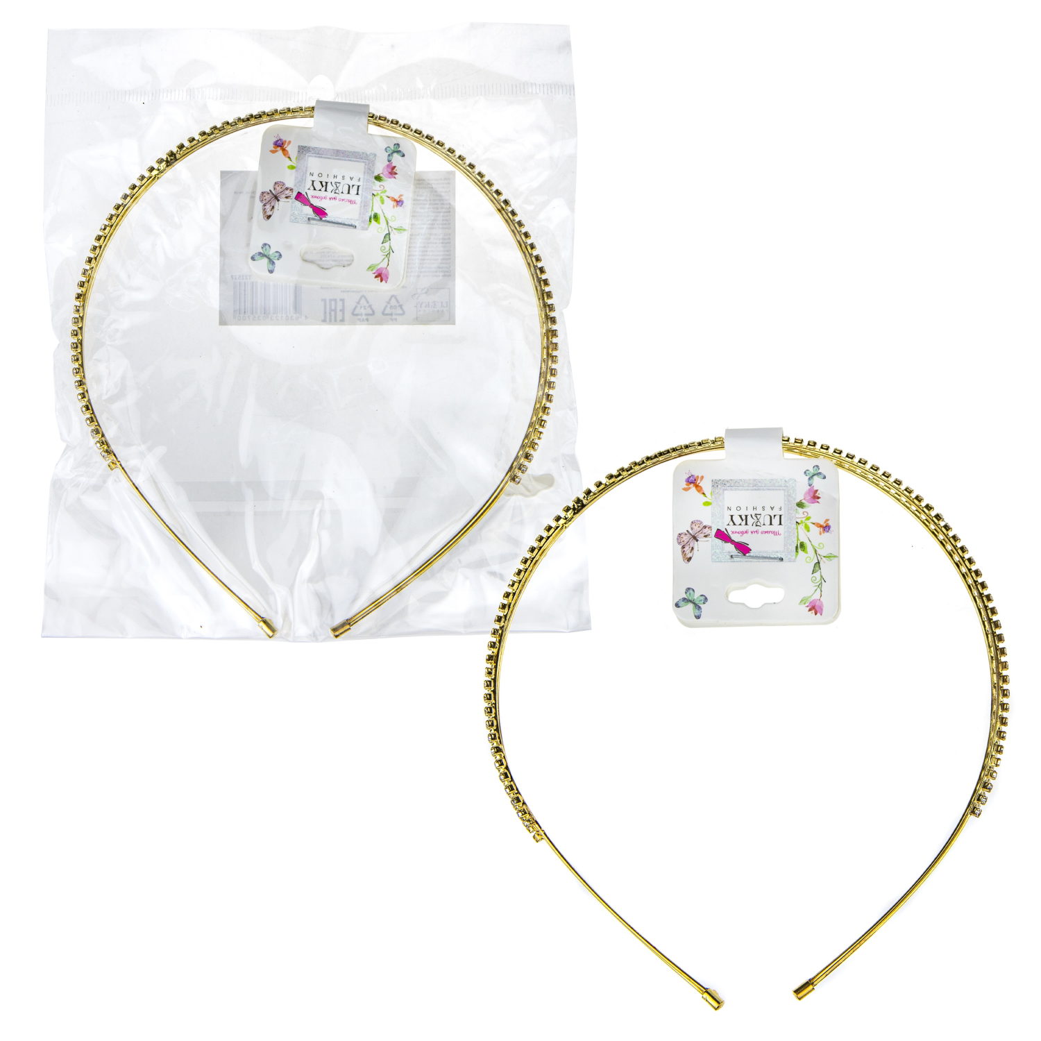 Lukky Fashion ободок, стразы, 1 шт