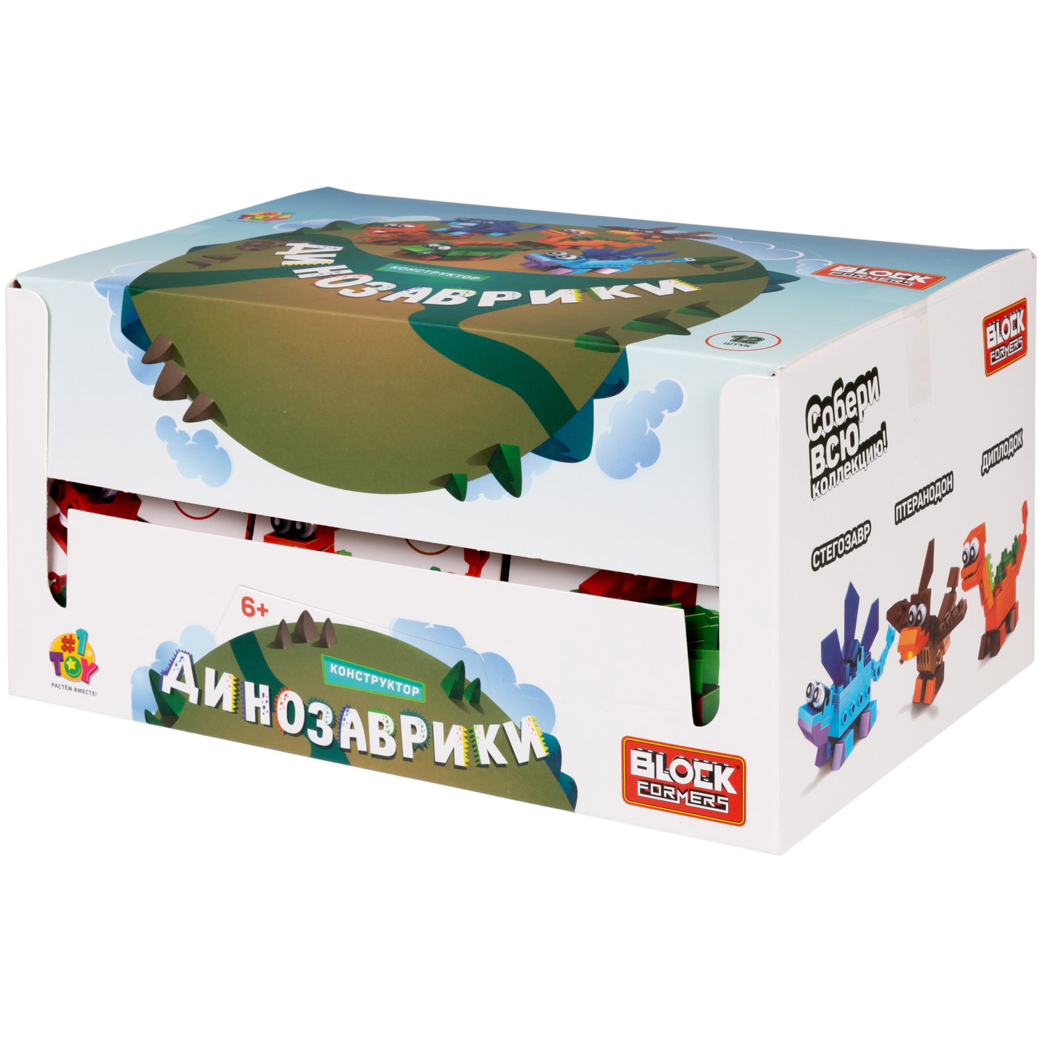 1TOY конструктор Blockformers "Динозаврики", 6 видов в ассортименте