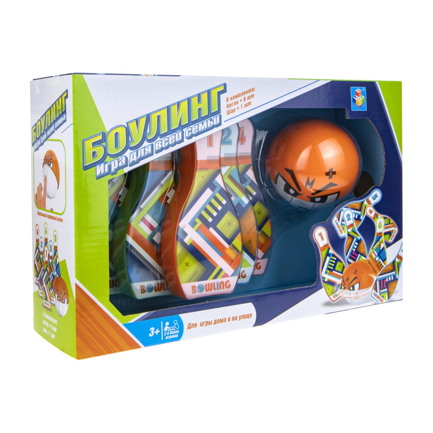 Игровой набор 1TOY Боулинг, 6 кеглей и шар