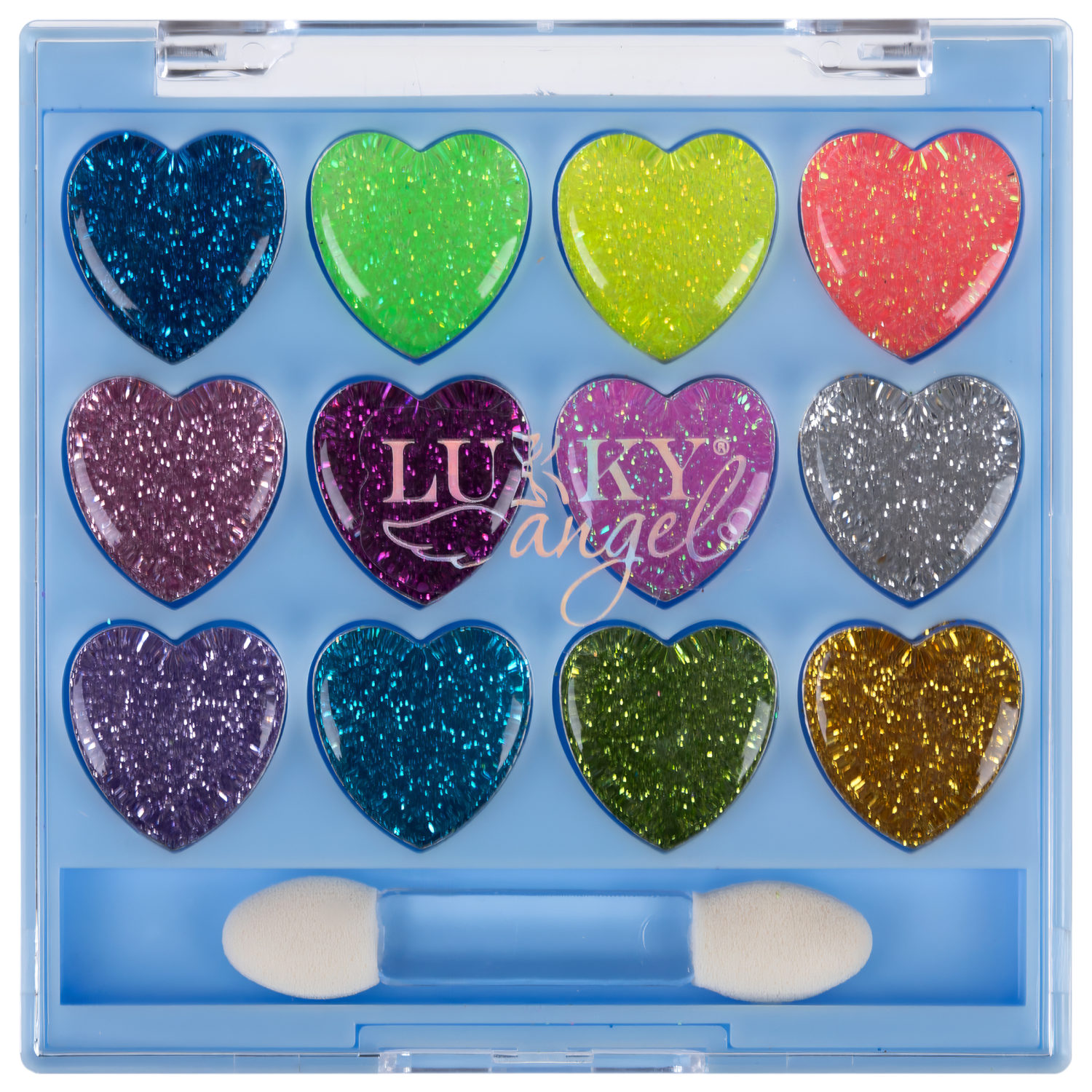 Крем-тени для век детские Lukky Angel, «Сердечки», 12 цветов, 9 г