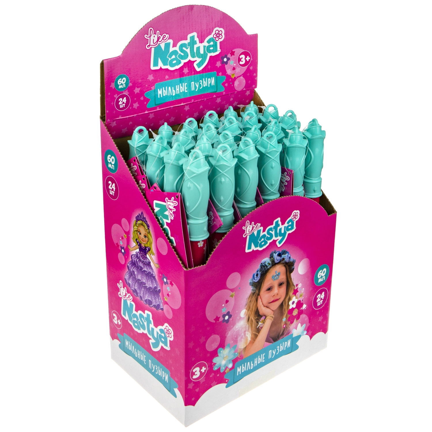 Мыльные пузыри 1TOY Like Nastya, 60 мл