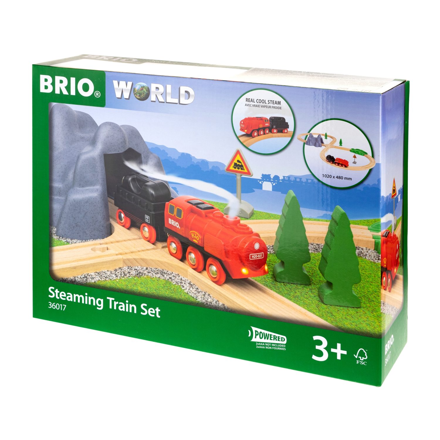 Деревянная железная дорога BRIO паровоз с функцией пара