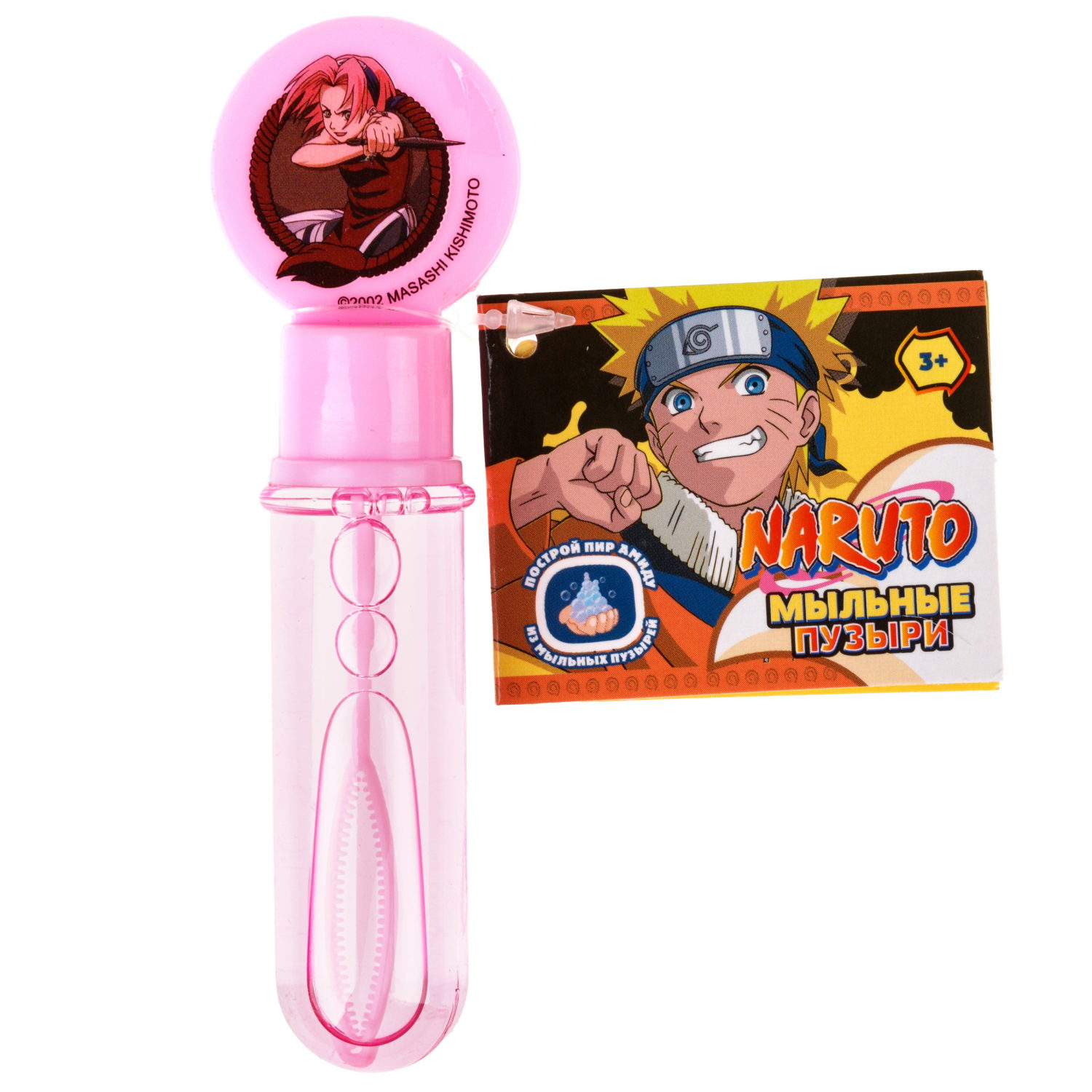 Мыльные пузыри нелопающиеся "Наруто" с кругляшом на крышке, 10 мл