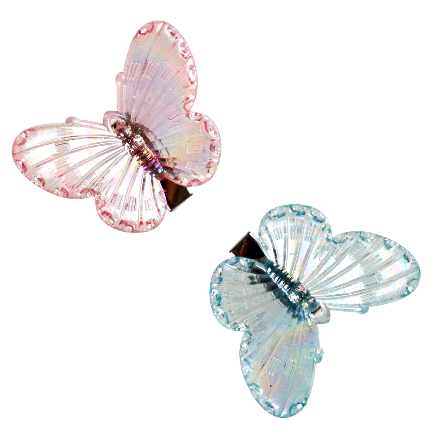 Заколки для волос Lukky Fashion Бабочки Crystal, детские, для девочки, зажимы, 4 вида в ассортименте, набор 2 шт.