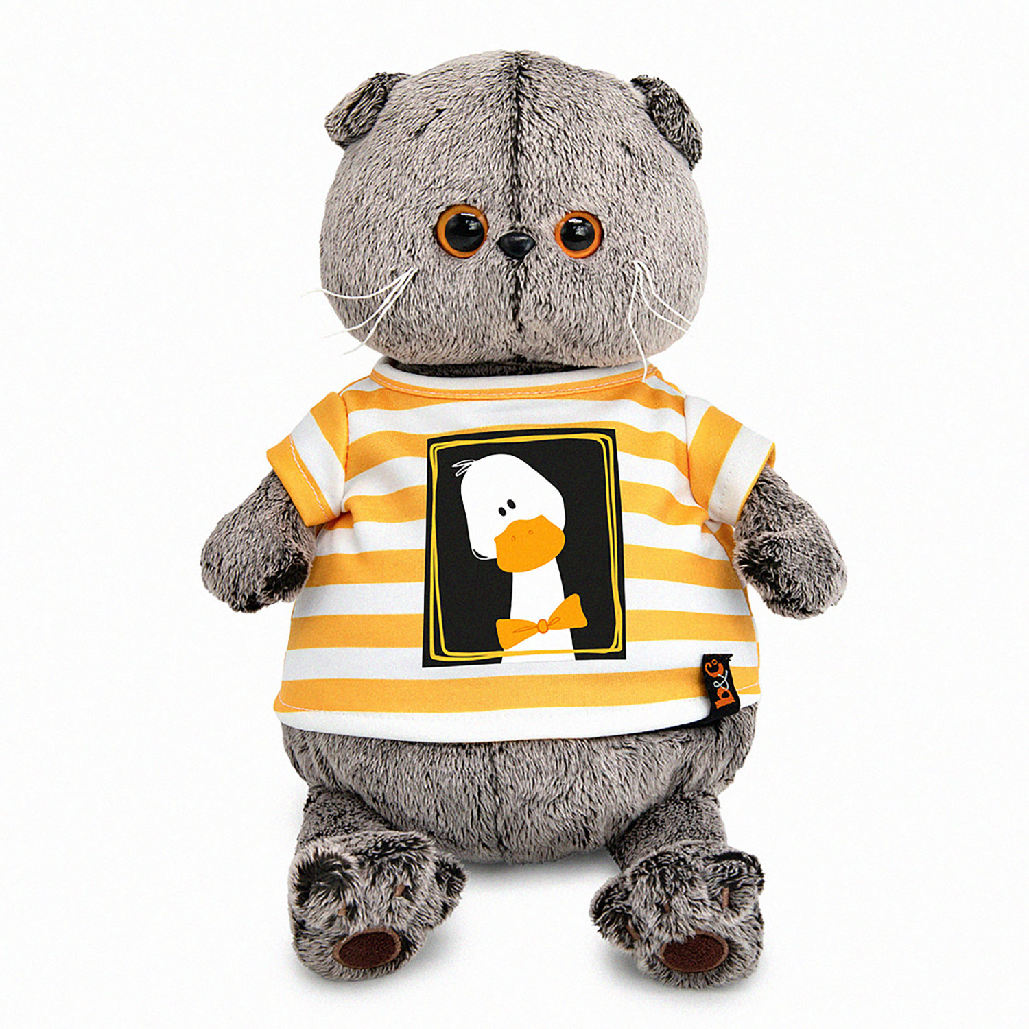 Мягкая игрушка Кот Басик в футболке "Гусик", 22 см