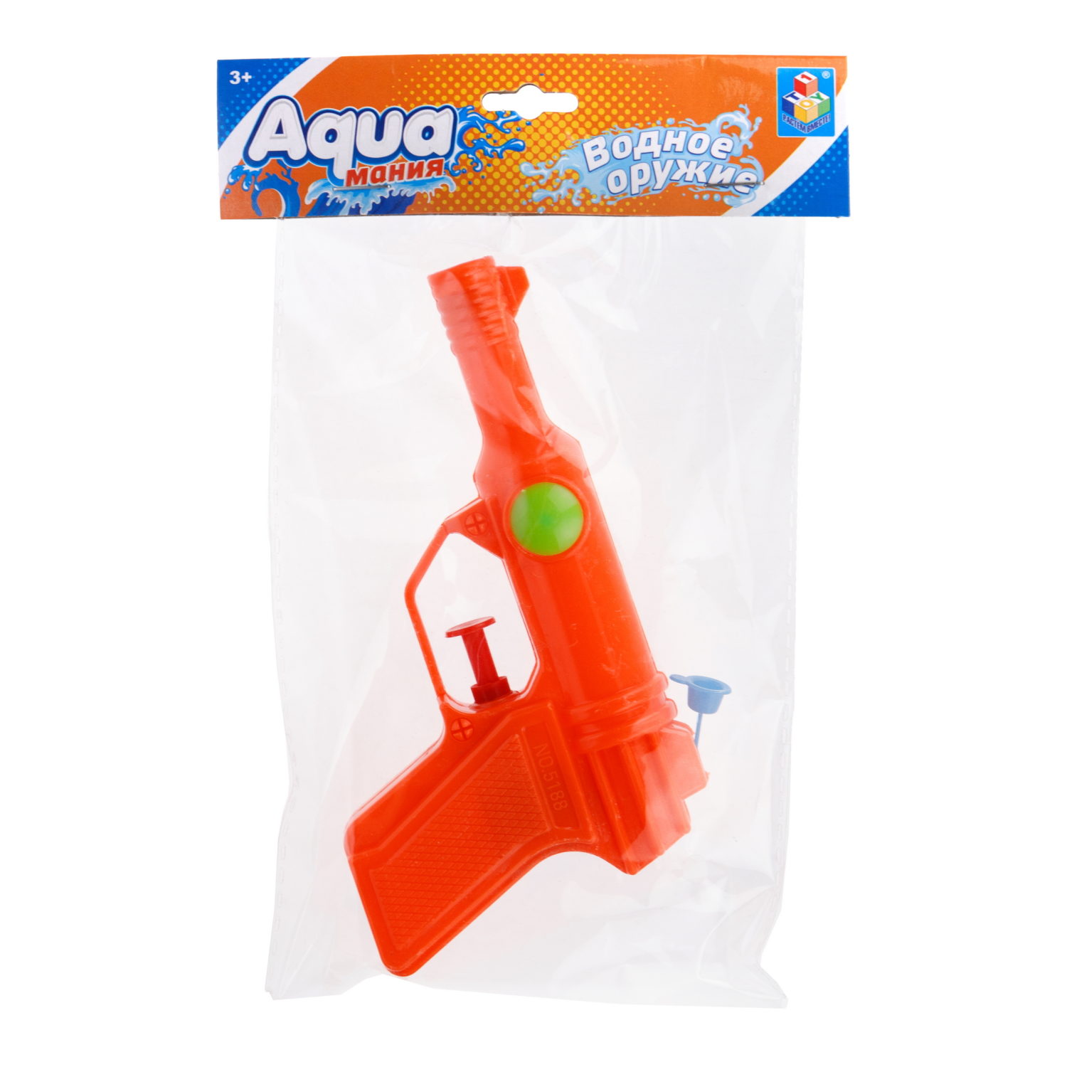 1TOY Аквамания водное оружие пистолет, 14*3*8 см, 3 цвета в ассортименте